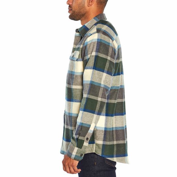 Men’s Flannel Shirt long sleeve with pockets Orvis in Green - Picture 6 of 8